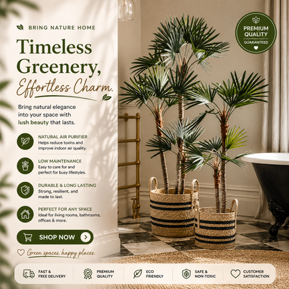 Artificial striped Fan Palm Tree