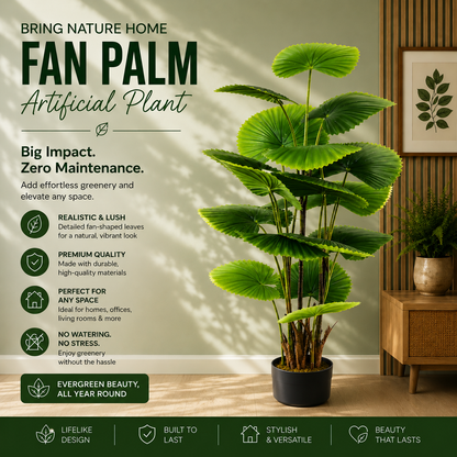 Artificial Fan Palm Plant.