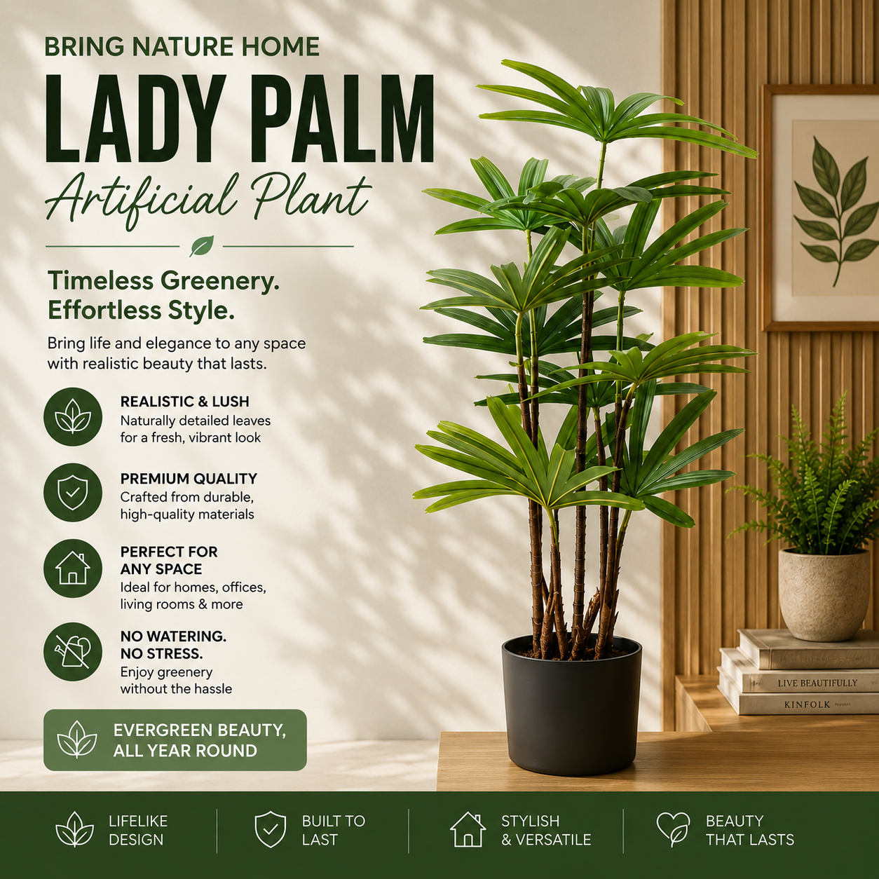 Artificial Lady Palm Plant