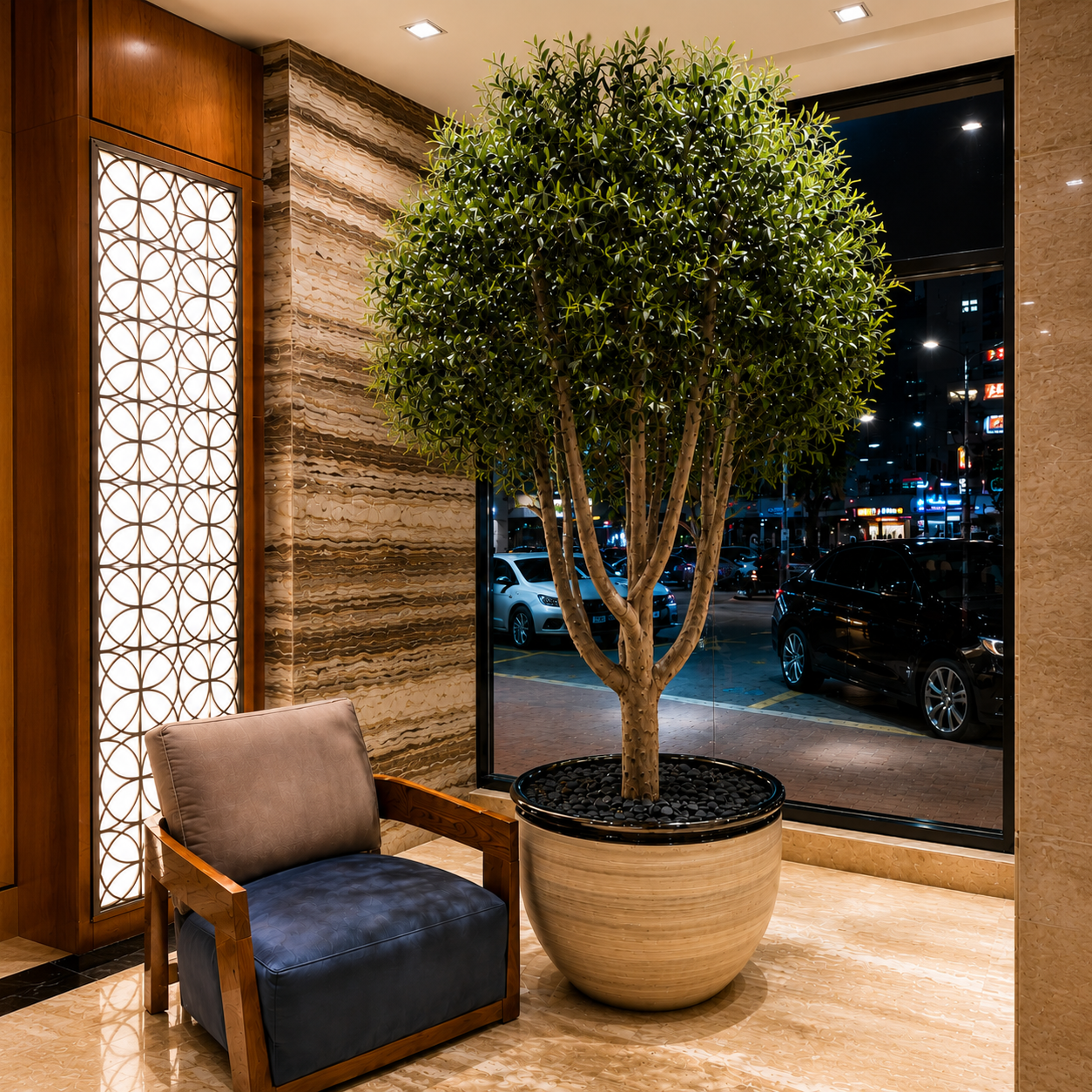 8ft Premium Artificial Olive Tree with Real Wooden Trunk | Casa Flora