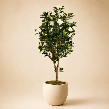 Artificial White Camellia Tree