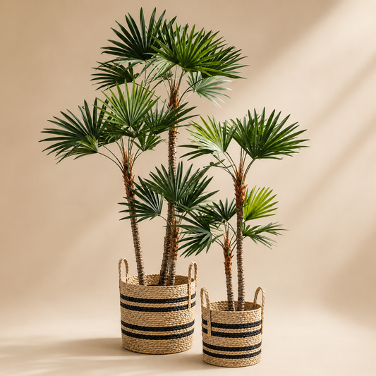 Artificial striped Fan Palm Tree
