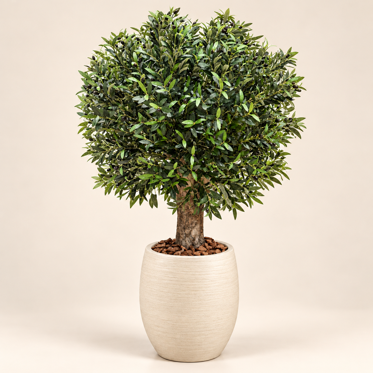 200cm Real Wooden Trunk Artificial Olive Tree with Pot & Wooden Chips