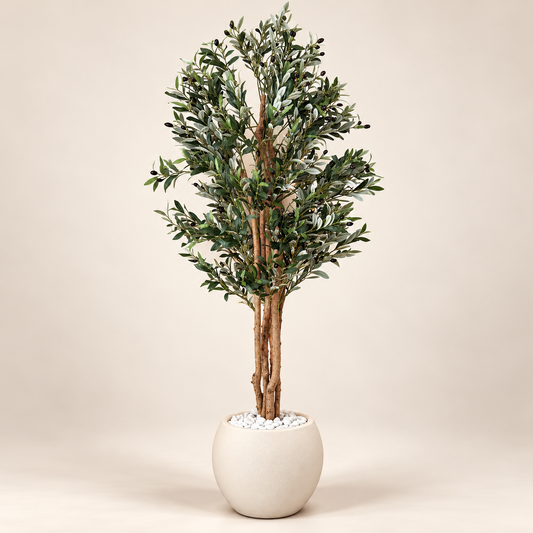 Artificial Olive Tree with Pot & Pebbles