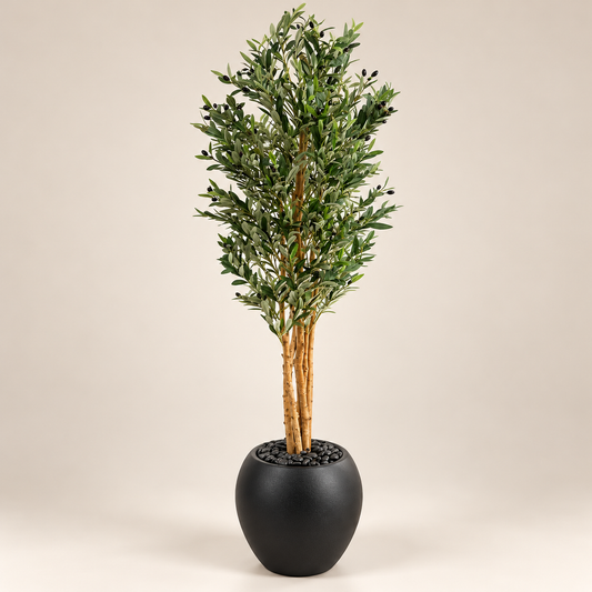 180cm Artificial Olive Tree with pot & pebbles