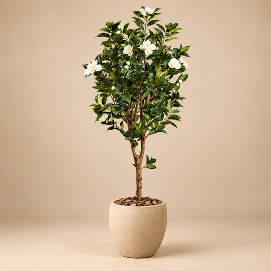 Artificial White Camellia Tree